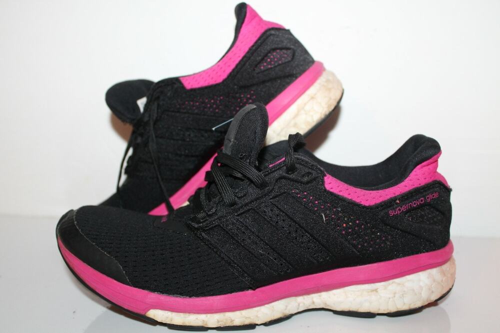 Adidas Boost Supernova Glide Running Shoes, #AF6557, Black/Pink, Womens US 6